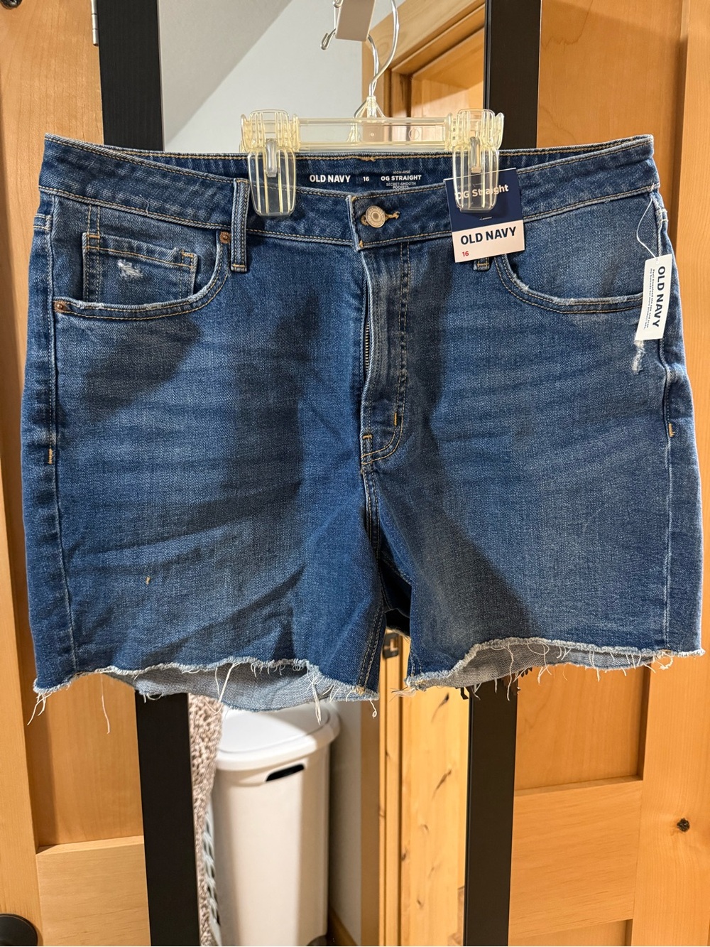 Old Navy Dark Blue Denim Frayed Hem Cutoff Shorts